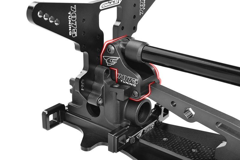 00180-828 - Chassis Brace Holder, Shock Tower Stiffener, Rear, Swiss Made 7075 T6, Black, Made in Italy