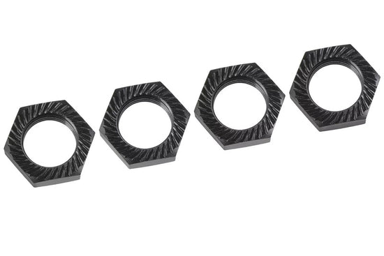 00180-111 - Wheel Nut - Serrated - Aluminum - Black - 4pcs