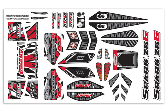 00180-116 - Body Decal Sheet, Spark XB6, Red, 1pc