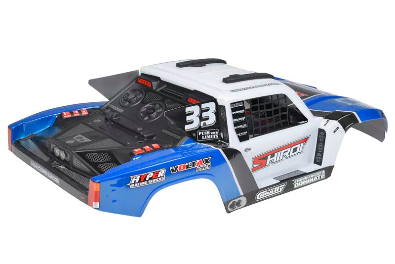 00180-125 - Polycarbonate Body Shiroi+ Driver Interior + Roll Cage + Body Accessories - Decals - Blue - Cut - 1p