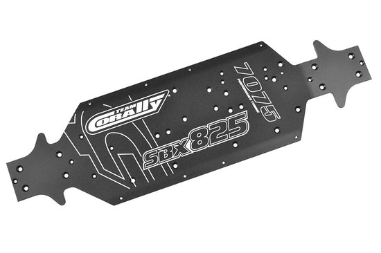 00180-125 - Chassis, SWB, SBX-825, Xtreme, Swiss Made 7075 T6, 3mm, Hard Anodised, Black, Made in Italy