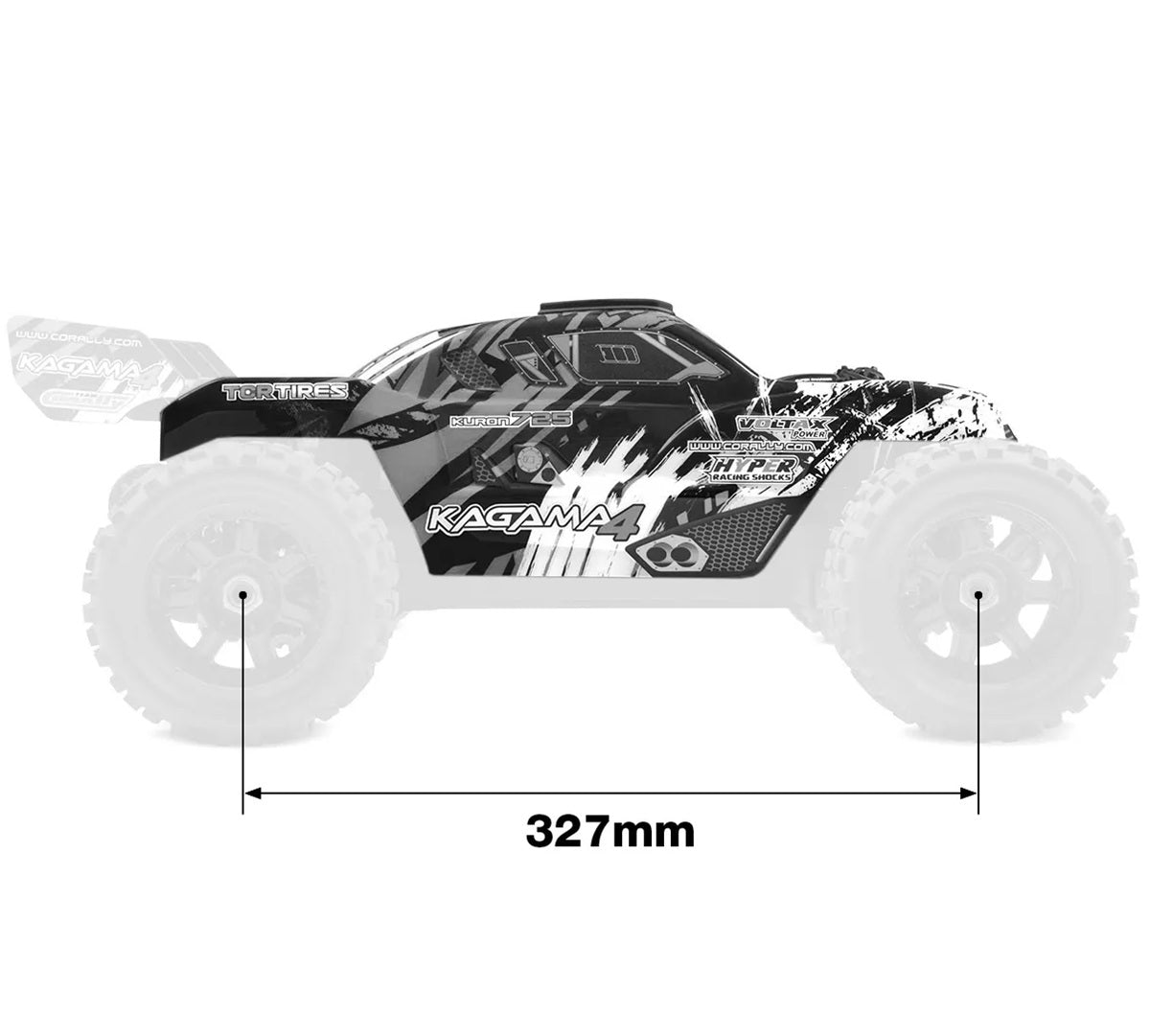 00180-1324 - Polycarbonate Body - Kagama 4 - Clear - Cut - Decals - 1pc