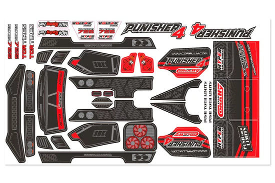 00180-132 - Body Decal Sheet - Punisher 4 - Pre-Cut - Color Red - 1pc