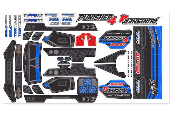 00180-132 - Body Decal Sheet - Punisher 4 - Pre-Cut - Color Blue - 1pc