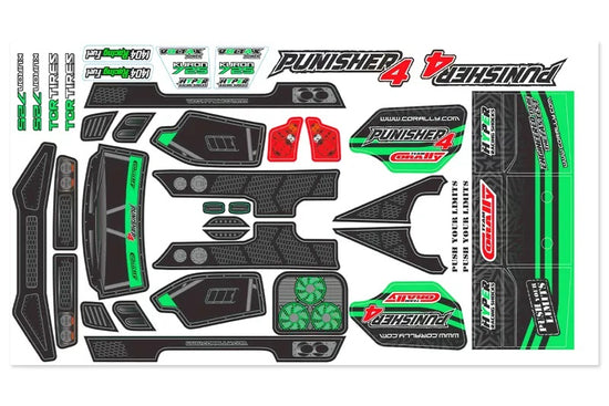 00180-132 - Body Decal Sheet - Punisher 4 - Pre-Cut - Color Green - 1pc