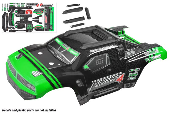 00180-132 - Polycarbonate Body - Punisher 4 - Painted - Cut - Decals - Color Green - 1pc
