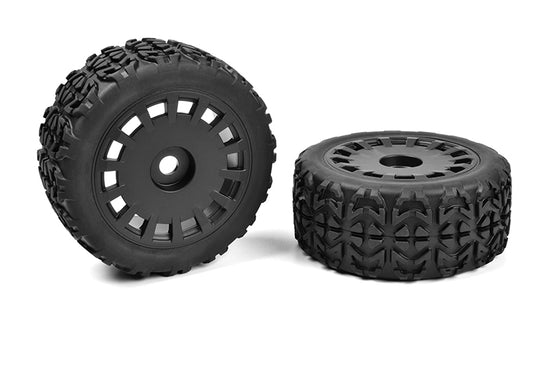00180-613 - Off-Road 1/8 Truggy Tires - Tracer - Glued on Black Rims - 1 pair