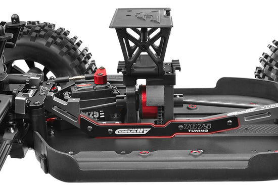 00180-830 - Chassis Stiffener - XTR - Center - Swiss Made 7075 T6 Aluminum - 3mm - Hard Anodized - Black