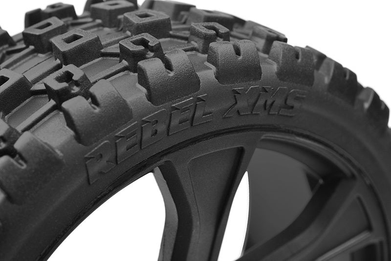 00180-856 - Asuga XLR Off-Road Low Profile Tires Glued on Black 1 pair