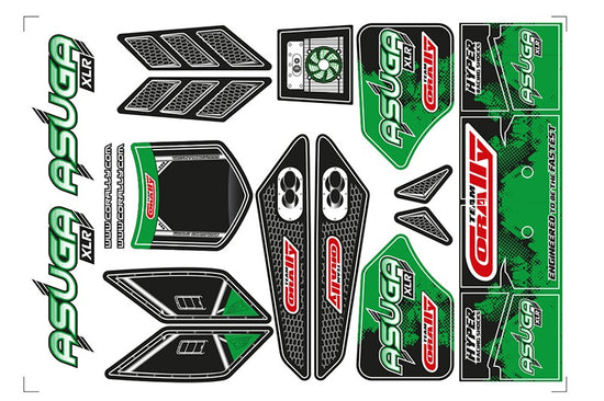 00180-858 - Body Decal Sheet, Asuga XLR, Green