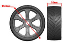 00180-909 - Sprint RXA, Asuga XLR Street Tires, Low Profile, Glued on Black Rims, 1 pair