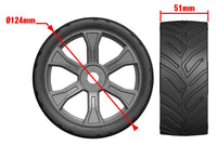 00180-909 - Sprint RXA, Asuga XLR Street Tires, Low Profile, Glued on Black Rims, 1 pair