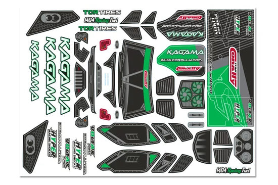 00180-981 - Body Decal Sheet, Kagama XP 6S, Pre-Cut, Green Color, 1pc