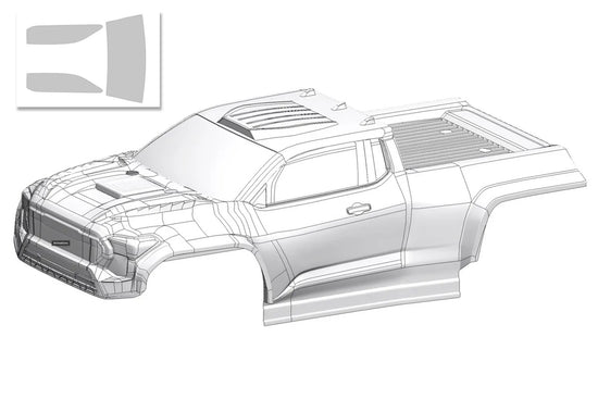 00230-0096 - Polycarbonate Body - Furago XD - Clear - Cut - Decals - 1 Pc