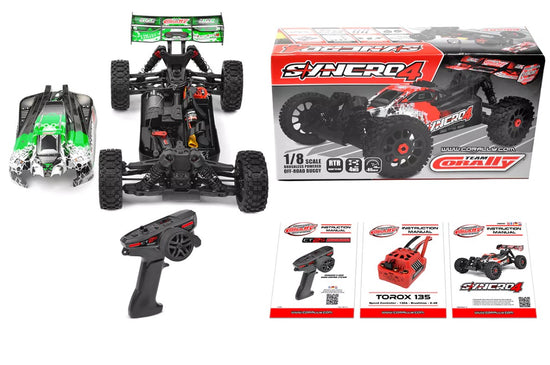 00287-G - Syncro-4 1/8 4S Brushless Off Road Buggy, RTR, Green