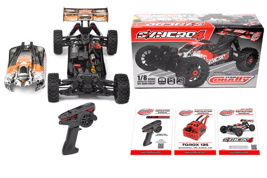 00287-O - Syncro-4 1/8 4S Brushless Off Road Buggy, RTR, Orange