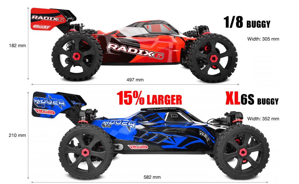 00288-B - Asuga XLR 6S RTR Racing Buggy - Blue, Large Scale
