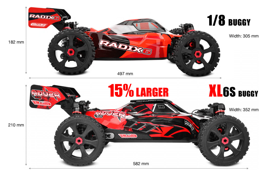 00288-R - Asuga XLR 6S RTR Racing Buggy - Red, Large Scale