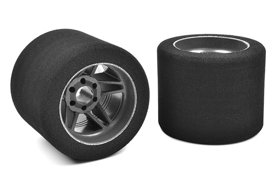 14719-37 - Attack Foam Tires 1/8 Track 37 Shore Rear 76mm Carbon Rims 2 pcs