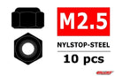 COR3101-25-6-Steel-Nylstop-Nut-M2.5,-Black