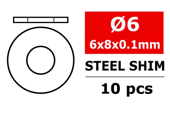 3301-06-0 - Steel Metric Shim - 6x8x0.1mm - 10pcs