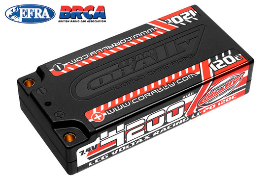 49500 - Voltax 120C LiPo Battery 4200Mah 7.4V LCG Shorty 2S 4mm Bullet