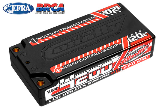 49600 - 4200mAh 7.6v 2S 120C Voltax LCG Shorty Hardcase Lipo Battery - 4mm Bullets