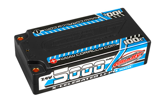 49705 - 5000mAh 7.4v 2S 100C X-Celerated Hardcase Lipo Battery - 4mm Bullets