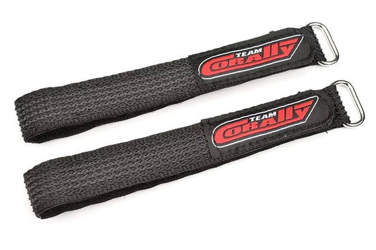50535 - Pro Battery Straps - 300x20mm - Metal Buckle - Silicone Anti-Slip Strings - Black - 2 pcs