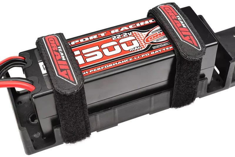 50535 - Pro Battery Straps - 300x20mm - Metal Buckle - Silicone Anti-Slip Strings - Black - 2 pcs