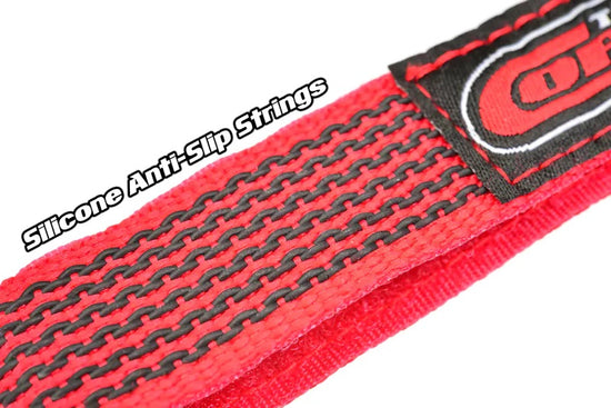 50536 - Pro Battery Straps - 300x20mm - Metal Buckle - Silicone Anti-Slip Strings - Red - 2 pcs