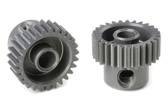 70327 - 64 DP Pinion - Short - Hard Anodized AL7075 - 27 Teeth - Shaft Dia. 3.17mm