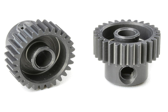 70328 - 64 DP Pinion - Short - Hard Anodized AL7075 - 28 Teeth - Shaft Dia. 3.17mm