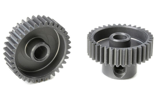 70335 - 64 DP Pinion - Short - Hard Anodized AL7075 - 35 Teeth - Shaft Dia. 3.17mm