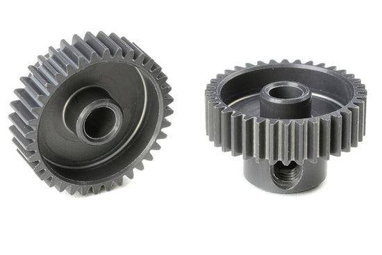 70336 - 64 DP Pinion - Short - Hard Anodized AL7075 - 36 Teeth - Shaft Dia. 3.17mm