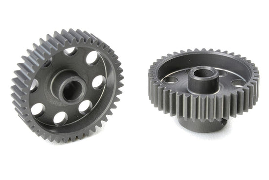 70342 - 64 DP Pinion - Short - Hard Anodized AL7075 - 42 Teeth - Shaft Dia. 3.17mm
